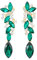 Verde Esmeralda Arte Deco Boda Rhinestones Marquise Cluster Chandelier Araña de Luces Statement Declaración Pendientes