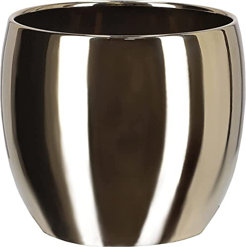 KOTARBAU® Pot de fleurs en céramique Ø 13 cm pour fleurs et plantes dorées