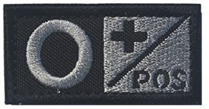 Blutgruppenabzeichen Nylon Gestickt Moral Emblem Applizes Dekorative Patches Typ O Pos, Blutgruppe Abzeichen, Armband Moral Patch, Bestickter Abzeichen, Nylonabzeichen, Dekorative Flecken Für Erste