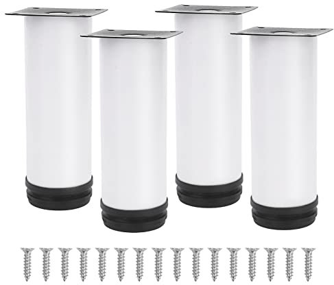 Cabinet Legs, 3.15in Inches Furniture Legs, Set of 4 Adjustable Sofa Feet, with Mounting Screws, Suitable for Sofa, Table, Bed Legs, Cabinets and Other Furniture Legs (white)