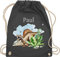 Turnbeutel Rucksack - Dinosaurier Geschenk Dino Geschenke Dinos I - Unisize - Dunkelgrau - personalisierter beutel kindergarten wäschebeutel kita tier name turnsack sportbeutel baumwolle kinder