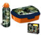 HOVUK Jurassic-World - Lonchera para niños con juego de botellas de agua aisladas de 500 ml, 1 compartimento, caja de aperitivos apta para alimentos para la escuela y picnic de 3 años