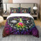 Trippy Sonne und Mond Gewaschene Baumwolle Bettbezug 155x220,Schwarz und Weiß Bettwäsche Set für Kinder Warm,Psychedelic Baum Des Lebens Tröster Abdeckung Cozy,Galaxy Sterne Mandala Tribal Quilt Cover