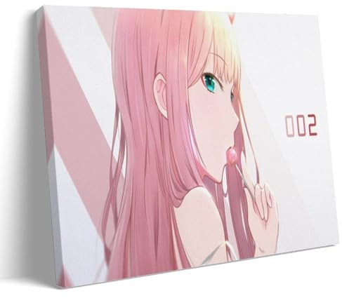 EVMILA Anime-Poster Franxx Zero Two, dekoratives Gemälde, Leinwand-Wandposter und Kunstdruck, modernes Familienschlafzimmer-Dekor-Poster, 60 x 90 cm