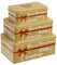 bonsport Keksdosen Set 3-teilig rechteckig - Weihnachten Plätzchendosen Gebäckdosen eckig, Merry Christmas - gold/rot