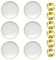 Trimming Shop Lot de 6 et 6 assiettes transparentes dorées martelées pour assiettes de service - 33 cm - Pour décoration de mariage, fête, décoration