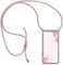 HomiTunky Handykette Handyhülle für LG G8 ThinQ mit Band - Handy-Kette Handy Hülle mit Kordel zum Umhängen Handyanhänger Halsband Lanyard Case - Transparent Schutzhülle in Roségold