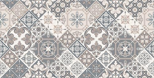 HUBDECO - Teppich - Küchenteppich - Badezimmerteppich - Badteppich - Küchenläufer - Teppich Läufer - Teppich Küche - PCV, Vinyl - rutschfest - Portugiesisches Ornament - 76x152cm