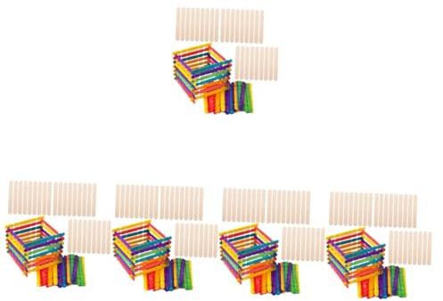 STOBOK 500 Stk Eisstock aus Holz farbige Eisstiele zum Basteln Wachsstab Wachsstäbe Eisstangen große Bastelstäbe Wachsapplikatorstäbchen kleine Eisstiele Zungenspatel für das Handwerk