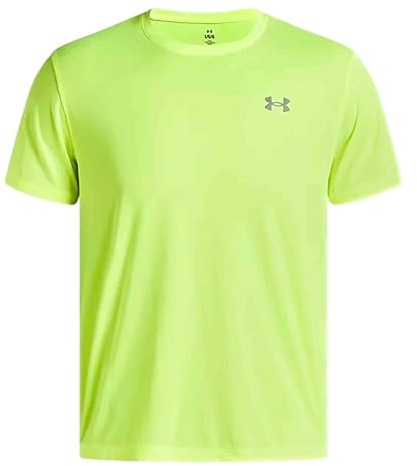 Under Armour Herren Launch Shortsleeve, leichtes & weiches Laufshirt, atmungsaktives Funktionsshirt, schnelltrocknendes Sportshirt mit reflektierenden Details,High Vis Yellow / / Reflective,LG