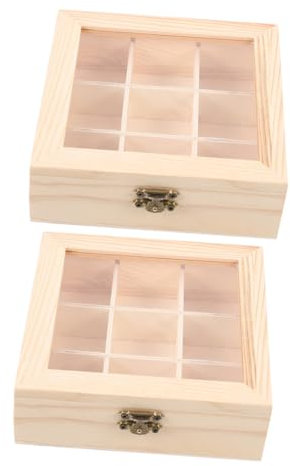 HOLIDYOYO 2stücke Tee Aufbewahrungsbox Mit Sichtfenster Und Fächern Für Teebeutel Und Kaffee Robust Und Für Küche Und Wohnräume