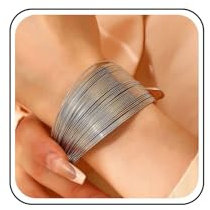 Inateannal Bracciale Bangle In Argento Per Donne Bracciale D'oro Da Polso Bracciale Wrap Bracciale Aperto Largo Filo Bracciali Regolabile Aperto Bracciale Mano Bracciale Filo Bracciale Moderno