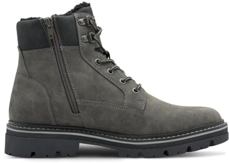 s.Oliver Herren Stiefel zum Schnüren Wasserabweisend Vegan, Grau (Dark Grey), 42 EU