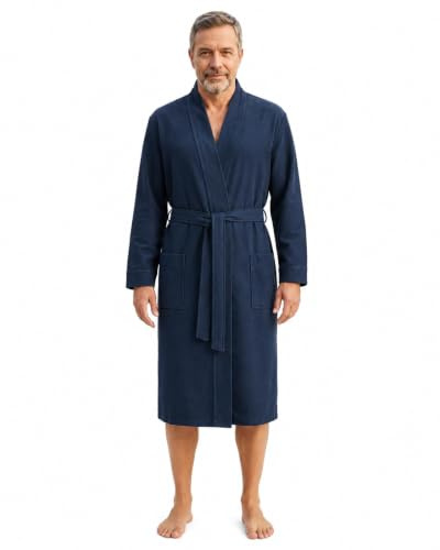 Ringella Damen/Herren Frottee-Bademantel, Langarm, saugstark, praktisch | Wickelmantel mit Bindegürtel für Sie & Ihn, pflegeleicht, saugstark, praktisch
