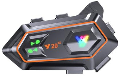 Joskeijky Bluetooth 5.0 Moto Citofono Stereo RGB Luci Colorate Auricolare