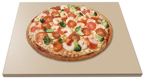 LAMPIZZERIA 38,1 x 30,5 cm rechteckiger Pizzastein für Ofen, Grill & Camping, Cordierit-Backstein mit hoher Hitzebeständigkeit