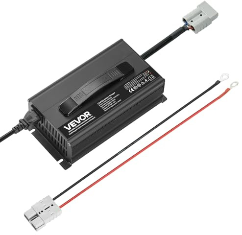 VEVOR Chargeur Batterie Lithium LiFePO4 Intelligent 24 V 20 A 29,2 V CA CC avec Connecteur Anderson, Indicateur LED, Activation 0 V, Chargeur pour Batteries Décharge Profonde pour Bateaux Camping-cars