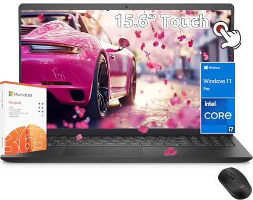 Dell Inspiron - Computer portatile touchscreen da 15, Intel Core i7-1355U, FHD Touch da 15,6, RAM da 32 GB, SSD da 1 TB, Windows 11 Pro, Office 365, Computadora Work College Student - 1,6 kg di luce