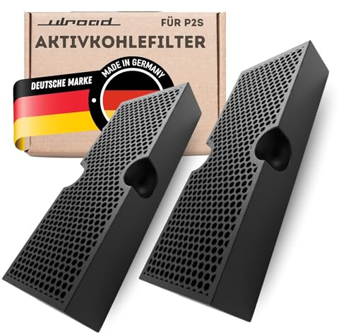 ULROAD 2 Stück passend für Bambu Lab P2S 3D-Drucker Aktivkohlefilter I Verbesserter Filter für Geruch und Schadstoffe I 3D Druck Zubehör Made in Germany