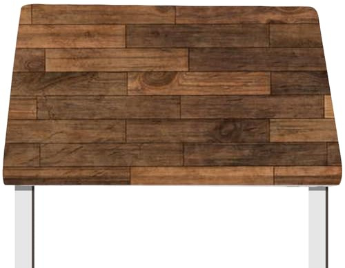 CREATCABIN Tischdecke In Holzplankenoptik Polyestergewebe Braun Rustikale Holzmaserung Abwischbar Und Wasserdicht Für Zuhause Küche Picknick Camping Garten Drinnen Und Draußen 76x122cm Dick