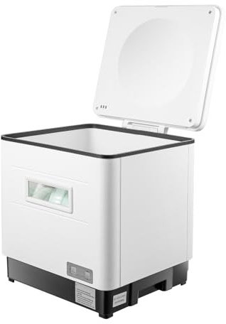 800W Mini diskmaskin, 42x38,5x46,5cm Fristående diskmaskin, 6 tvättsätt Bordsdiskmaskin, 220-240V Rostfritt stål bordsdiskmaskin, för disk, knivar, gafflar, skedar och ätpinnar