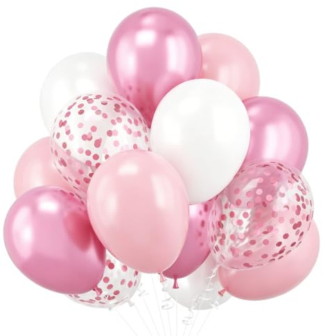 30 Pezzi Palloncini Rosa e Bianchi,Palloncino Bianchi Rosa Donna Ragazza | Palloncini Elio,Palloncini Palloncini,Matrimonio,Fidanzamento,San Valentino,Baby Shower,Laurea,Anniversario,Feste,12 Pollici