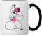 Spreadshirt Diddl Diddlina Füttert Vögelchen Tasse Zweifarbig, One size, Weiß/Schwarz