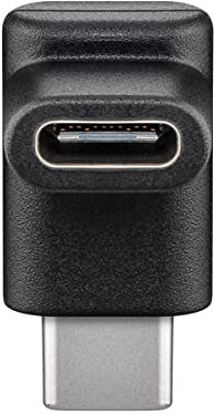 Goobay 55556 USB-C auf USB-C 90° gewinkelter OTG Adapter - Ermöglicht USB-C Ladekabel nach oben oder unten abzuführen