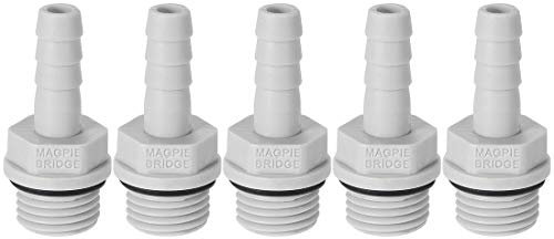sourcing map Adaptateur raccord flexible PVC 6mm 15/64 Barbillon x1/4 G tuyau mâle 5Pcs