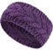 Winter Headband Wool Cable Knit Headband Hair Wrap Ear Warmer for Women (Purple)
