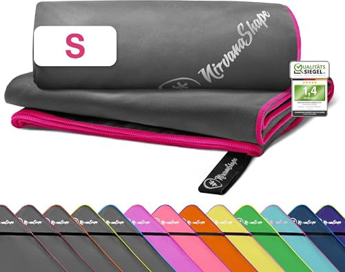 NirvanaShape Mikrofaser Handtuch, Microfaser Handtücher leicht, kompakt als Badetuch, Reisehandtuch, Strandtuch, Sporthandtuch für Fitness, Strand, S 60 x 40 cm