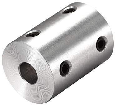 sourcing map Wellenkupplung Verbinder 6mm bis 8mm Bohrung Starre Kupplung 25mm Länge 20mm Durchm. Aluminiumlegierung Silber Ton