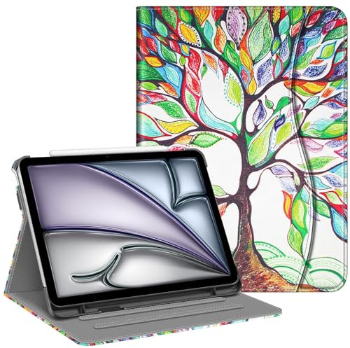 FINTIE Case for iPad Air 4th Generation 10.9 Inch 2020 with Pencil Holder, Multi-Angle Viewing Folio Smart Stand Cover with Pocket, Auto Sleep/Wake, (Love Tree)