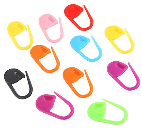 BEEK G9JL Packung kleine zufällige Farbe Lock Kunststoff Ring 50 Stück Stricken häkeln Locking Stitch Marker neu freigegeben und beliebt, Acrylic
