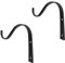 2 PCS Black Metal Hanging Bracket - Heavy Duty Wrought Iron Wall Hooks - Outdoor & Indoor Use - For Plant Lanterns, Garden Bird Feeders & Concrete Fence Posts