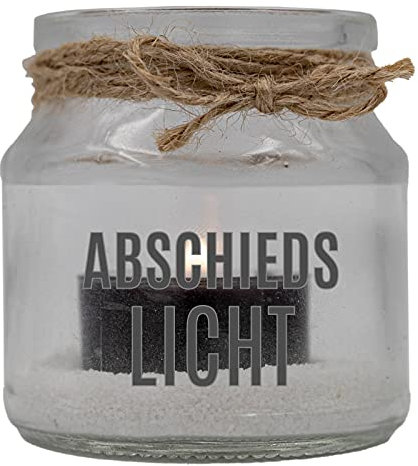 WB wohn trends Trauer-Windlicht Glas mit Teelicht und Sand, Abschieds-Licht, 8x7cm Trauer-Licht mit Trauer-Kerze Gedenk-Kerze schwarz
