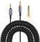 WH-1000XM3 Cavo audio a spirale di ricambio per cuffie Sony WH-1000XM4, WH-1000XM2, prolunga da 1/8 con adattatore da 1/4 funziona su PS5 PS4 PC Smartphone Xbox One, da 1,2 m a 4,3 m