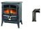 Dimplex TNG20E Tango 2 KW Optiflame Electric Stove, Black, 54.7 cm*29.5 cm*44.0 cm & DX0001 Stove Pipe, 45.6 cm*28.1 cm*12.42 cm
