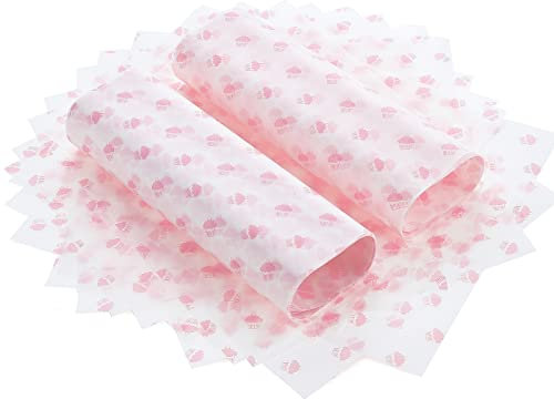 TsunNee 100PCS Food Wrapping Paper, Waterproof Wax Paper, Oilproof Cake Wrappers, Gift Wrapping Paper for Crafting Cheese Nougat Chocolate, 9.8 x 8.6inches