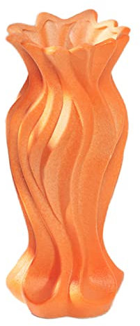 DEDEMCO Vase de fleurs en céramique pour centre de table, 18,5 cm, moderne et minimaliste, vase floral créatif, vase décoratif fait à la main, orange