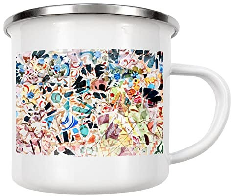artboxONE Emaille Tasse Buntes Mosaik von Gaudi von amini54 - Emaille Becher Abstrakt