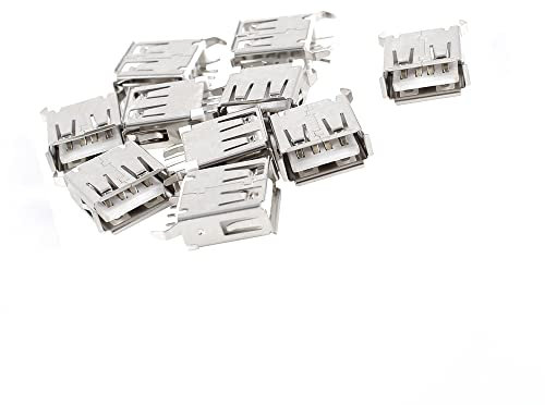 A ABSOPRO Prise Soudure 13,7 mm USB Femelle Type a Port 4 Broches (Ensemble de 10)