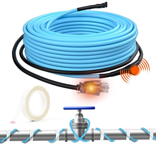 HEATIT 120 V selbstregulierendes, vormontiertes Wasserrohr-Wärmekabel für Rohr-Gefrierschutz, Rohr-Wärmekabel für Metall- und Kunststoff-Rohre, 1,8 m