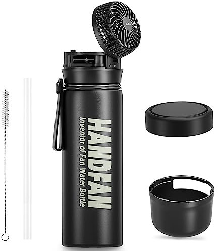 HandFan Wasserflasche Edelstahl Sport, BPA-freie Isolierflasche | Auslaufsichere Trinkflasche für Kohlensäure geeignet Fahrrad Wasserflasche Thermo für,Schule, Fitness,710ML