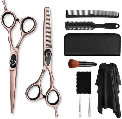 Premium Hairdressing Scissors Set Sharp Hairdressing Scissors,Hair Cutting Scissors Light,Single Sided Thinning Scissors Professional Hairdressing Scissors Rose Gold,5.5 Inch