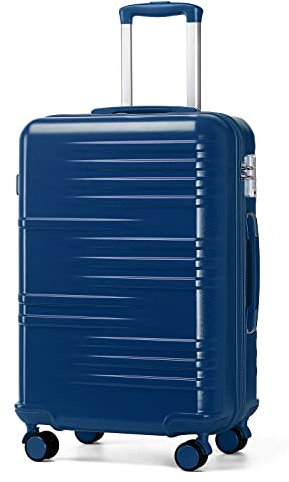 British Traveller Handgepäck Koffer Groß Reisekoffer Groß Hartschalenkoffer 74.5 * 49 * 30.5cm mit TSA-Schloss Koffer Trolleys ABS+PC Blau