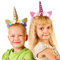 2 Stück Einhorn Haarreif, FUKPO Einhorn Haarreifen Stirnband mit Ohren und Blumen Kinder Mädchen Damen Erwachsene, Einhorn Horn Kopfschmuck Haarband Haarschmuck Geburtstag Party Dekoration(Rosa/Gold)