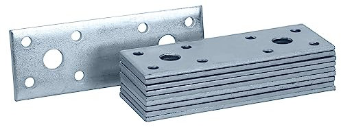 HELPMATE – 12 Stück Flachverbinder 35x100 mm – Holzverbinder galvanisch verzinkt & blau passiviert – Verbindungsplatte mit hervorragendem Korrosionsschutz, stabil & langlebig – einfache Montage