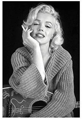 CHIPEL Schwarz-weißes Marilyn Monroe-Poster auf Leinwand, 30 x 45 cm, Schlafzimmer, Büro, Wandmontage, ungerahmt