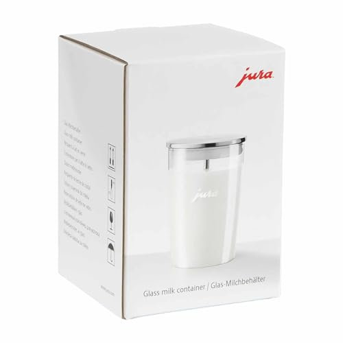 Glas-Milchbehälter 0,5 l (72570) für Jura Kaffeevollautomaten inklusive Milchschlauch, Transparent, 9,2 x 9,2 x 13,5 cm